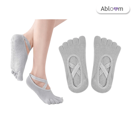 ถุงเท้าโยคะแยกนิ้ว แบบปิดนิ้วเท้า ABLOOM 0210030011017 สีเทา_0